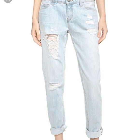 IRO Jeans Keazan Garcon Distressed Light Wash Jeans - Picture 6 of 7